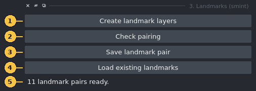 The Landmarks widget with numbered controls